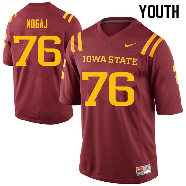 Youth #76 Jeff Nogaj Iowa State Cyclones College Football Jerseys Sale-Cardinal